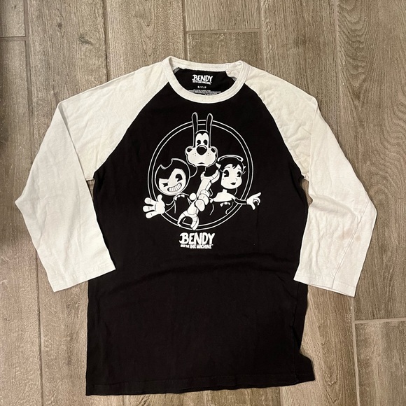 Bendy And The Ink Machine Group Raglan Shirt Youth S - Picture 6 of 8